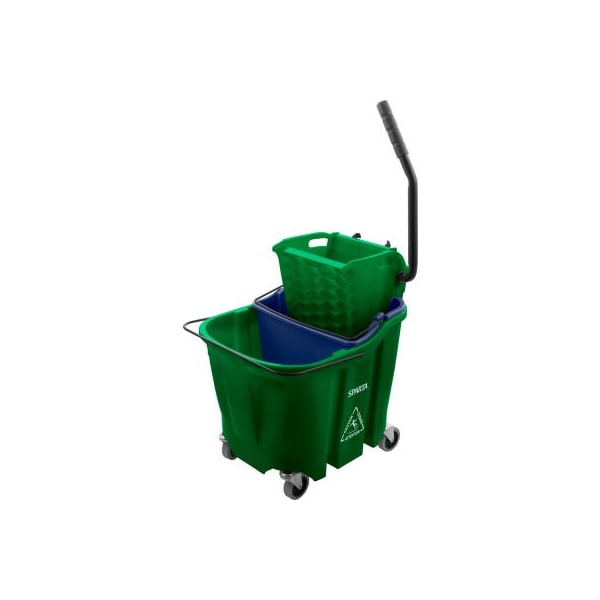 Sparta Mop Bucket Combo w/ Sidepress Wringer & Soiled Water Insert, 35 qt Bucket Capacity, Green